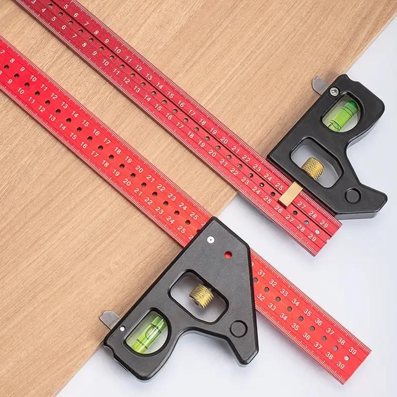 

40Cm Combination Square Ruler 45-90 Degree Marking Multifunctional Angle Ruler High-Precision Woodworking Mesurement Tools