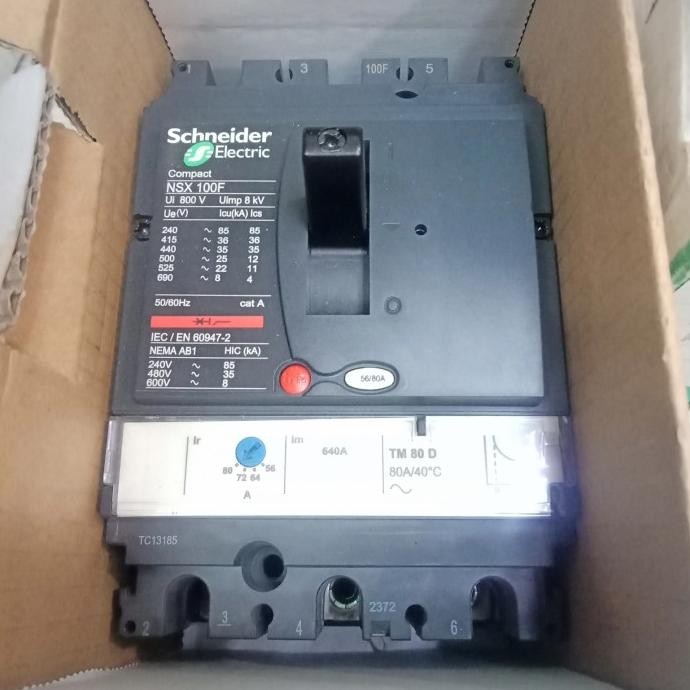 MCCB SCHNEIDER NSX 100F 3P 63A 80A 100A NSX100F 3P 36kA