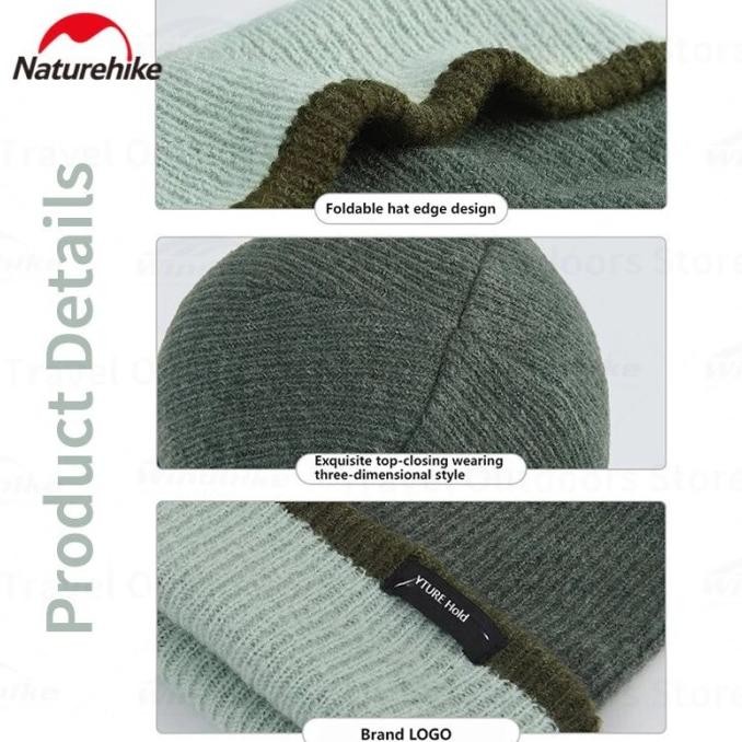 Topi kupluk naturehike CNH22MZ001 double layer wool beanie hat