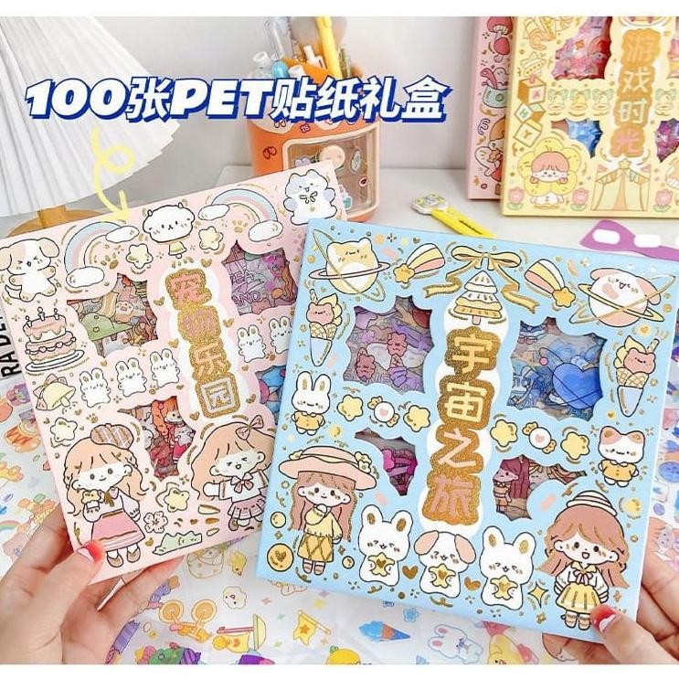 

NEW 100 LEMBAR 1BOX STICKER MOTIF KARTUN KAWAII STICKER LUCU SCRAPBOOK DIY GOOD PRODUK SIAP KIRIM