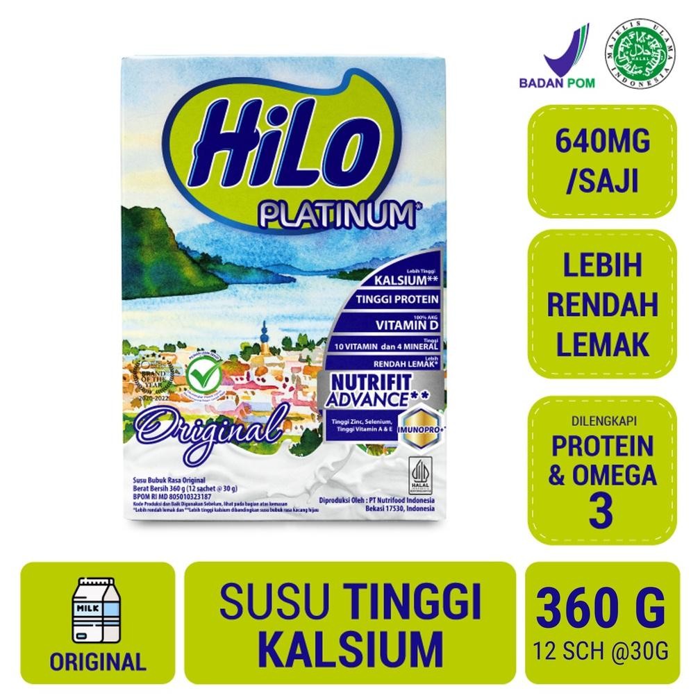 

Spesial/ Hilo Platinum Original 360 Gram (12 Sachet) - Susu Tinggi Kalsium Lebih Rendah Lemak {Terbaru/Terlaris/Tergcor/Kekinian}
