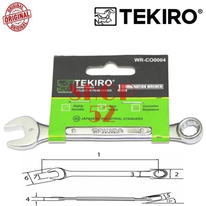 Kunci Ring Pas Tekiro Satuan 34 35 36 38 41 42 46 50 55 60 mm