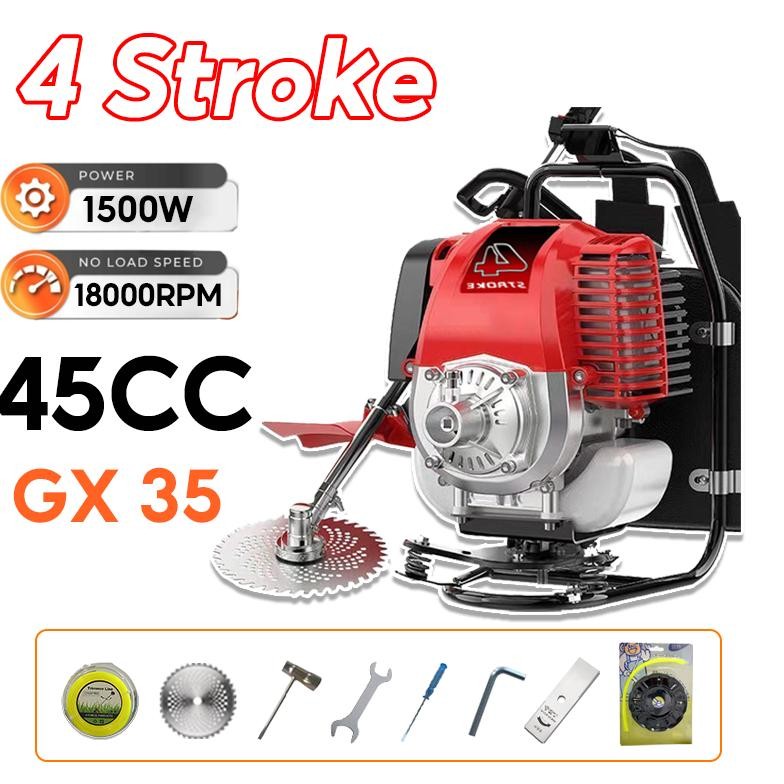 ECOSEN Mesin Potong Rumput Gendong 4 Tak Brush Cutter Mesin Potong Rumput Gendong Pemotong