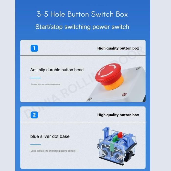 4 Button - Premium Push Button Switch Box Waterproof/ 4 Tombol Push Button Pintu Tahan Air / Tombol 