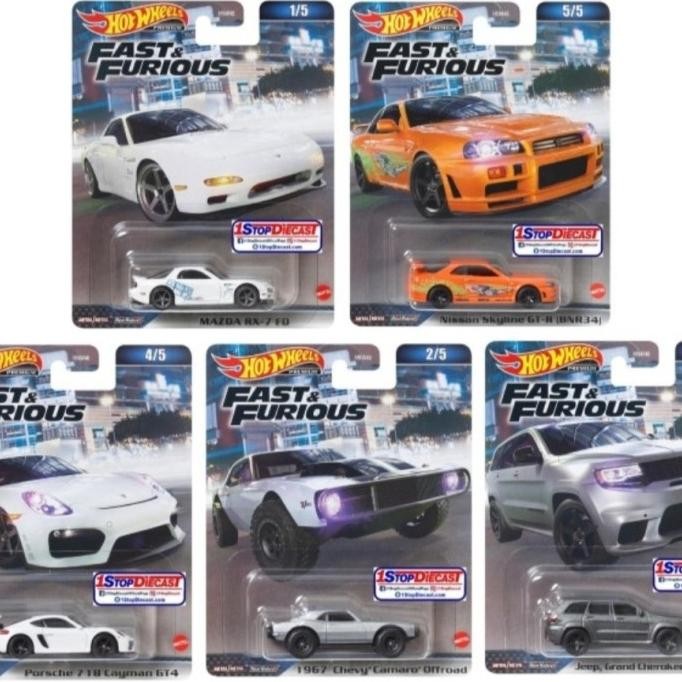 Hot Wheels Fast and Furious Set Nissan Skyline GT-R BNR34 R34 Orange