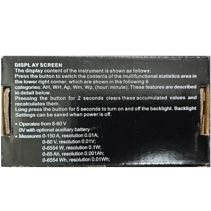 DC Digital Power Meter - Wh Ah Watt Voltage Ampere murah