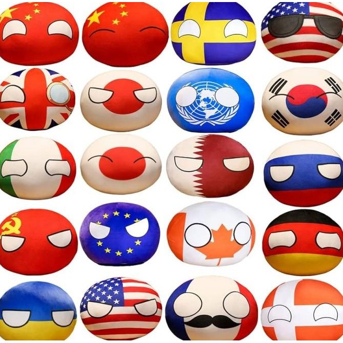 Boneka Bola Dunia Boneka Country Ball Mini 30Cm Oce Hadiah Ulang Tahun Co