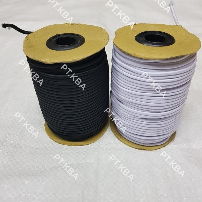 

ready !!! TALI KARET BULAT 3MM ELASTIC 3MM HITAM PUTIH