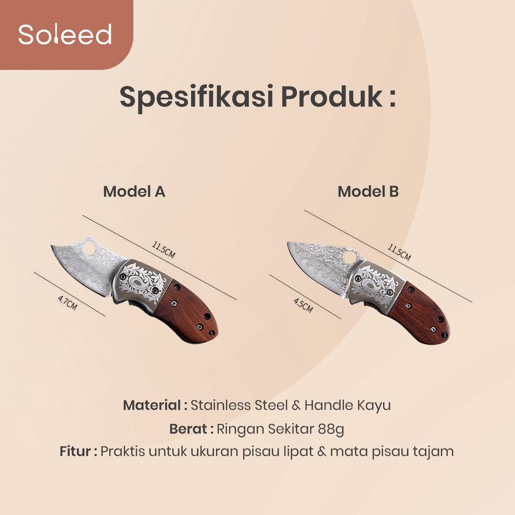 Pisau Lipat Mini Pocket Knife Damascus Pisau Saku