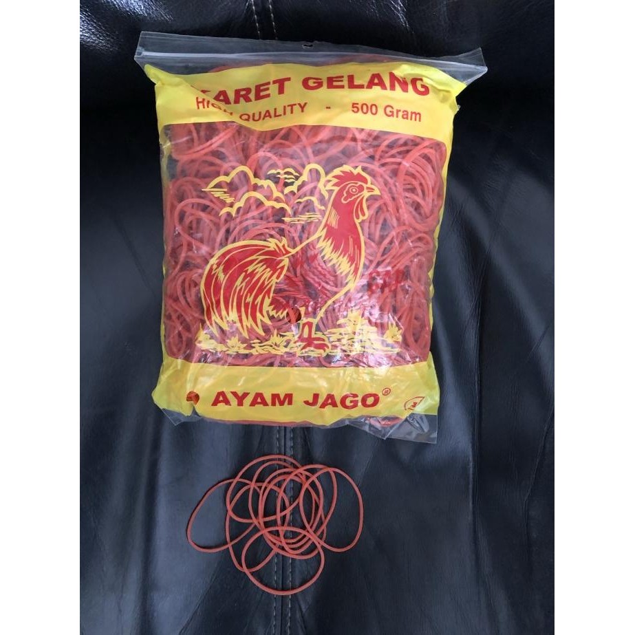 

ready !!! karet gelang ayam jago 500 gram / karet merah