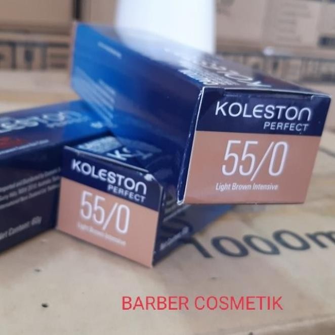Cat Rambut Wella Koleston 55/0 Light Brown + Oxidant Pewarna Rambut