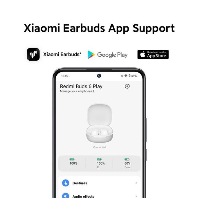 [ TERLARIS ] TWS XIAOMI Redmi Buds 6 Play Original 100% Garansi Resmi 12 Bulan Official Store Indone