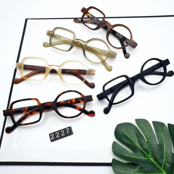 Frame Kacamata Fashion Pria Kotak Bulat Bluerey Photocromic