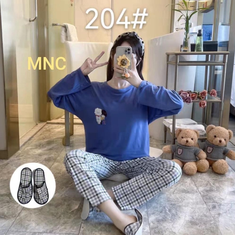 FX PAJAMAS BTS / PIYAMA BTS + SANDAL / BAJU TIDUR BTS / PIYAMA WANITA PP