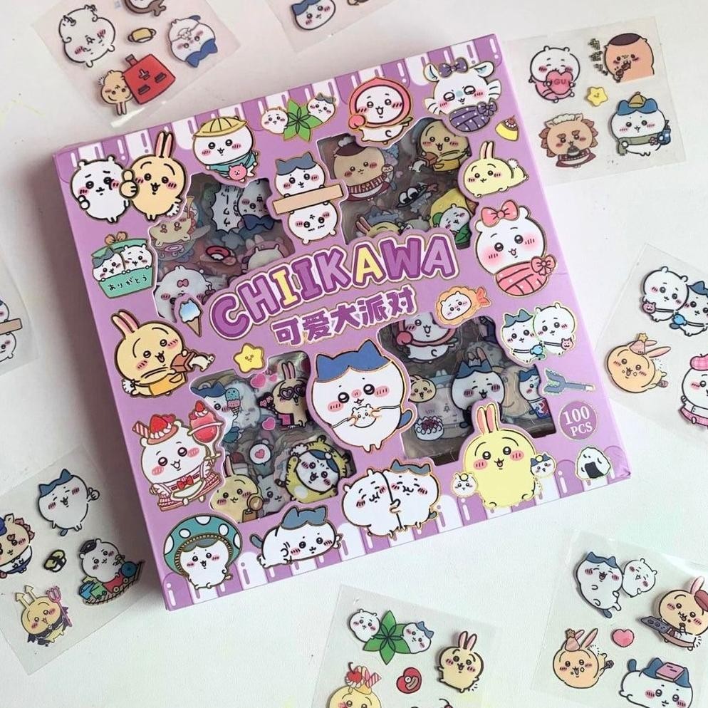 

Er-87 Chiikawa Sticker Box Isi 100 Pcs Stiker Bergambar