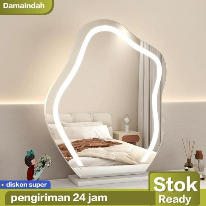 Cermin Awan / Cermin Rias Meja Rias / Cermin Rias LED / Cermin Rias Duduk / Cermin Oval Penginderaan