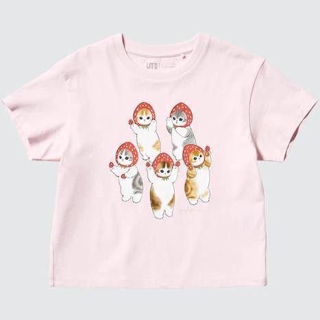 UNIQLO Kids UT T-Shirt Kaos Anak Perempuan Grafis Mofusand Pink