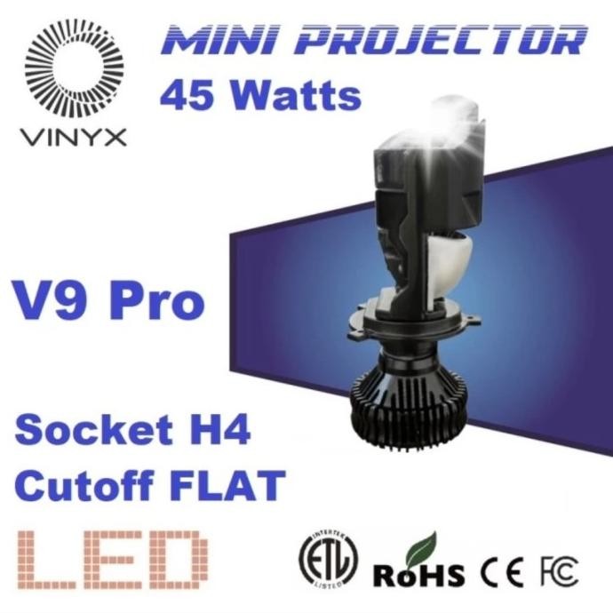 Lampu LED V9 vinyx H4 mini Lens Projector 36 Watt