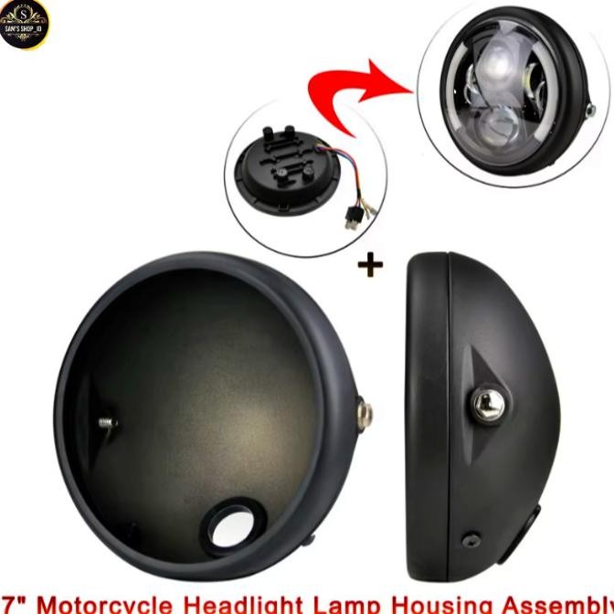 Batok Pesek Lampu Motor 7 inch Bahan Full Besi Motorcycle