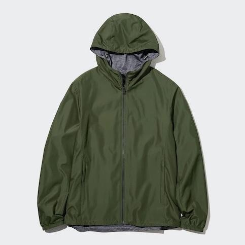 UNIQLO Jaket Pria Parka Reversible Olive