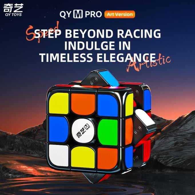 Rubik QiYi Magnetic M Pro 3x3 Art Version Blackbase Magnetik 3x3x3 Black Base