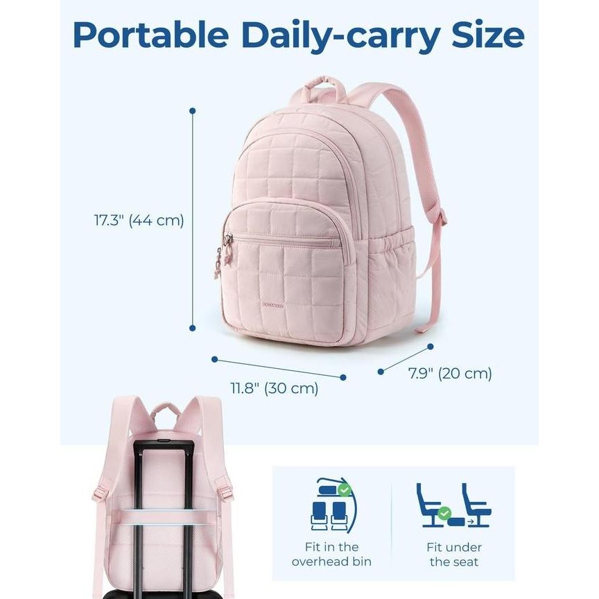 Murah BAGSMART Ransel Laptop 15.6 Inch dengan Kompartemen Besar, Tas Sekolah Santai Berlapis Warna P