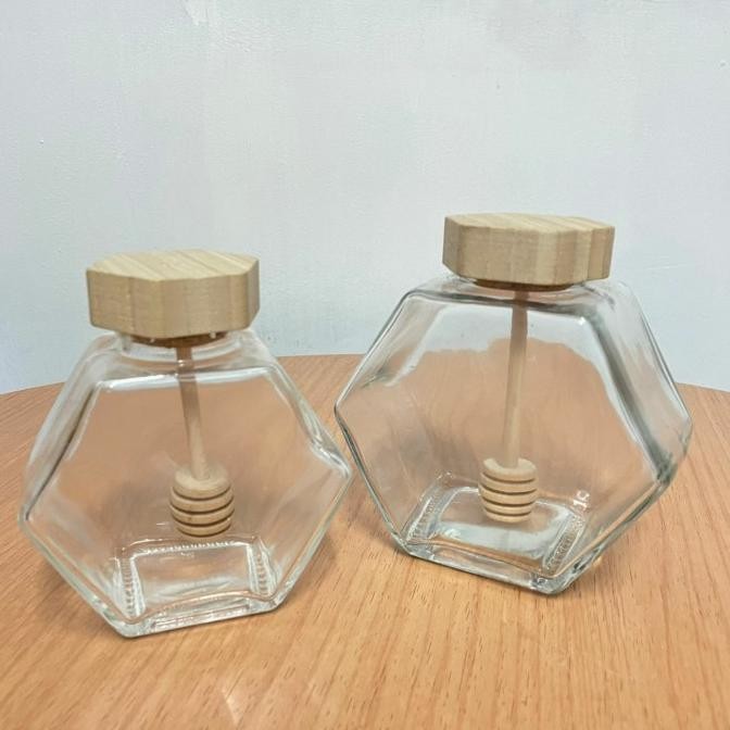 HJK KEMASAN BOTOL KACA MADU HEXAGONAL | Hexagonal Honey Glass Jar