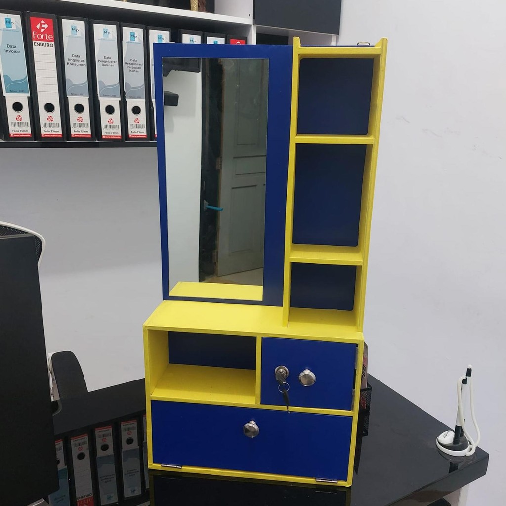 RAK CERMIN MAKEUP UKURAN 70X35 CM RAK GANTUNG DINDING