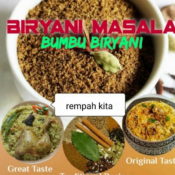 

Promo Bumbu Nasi Biryani 1Kg /Bubuk Briyani Masala (Khas Timur Tengah) 1Kg