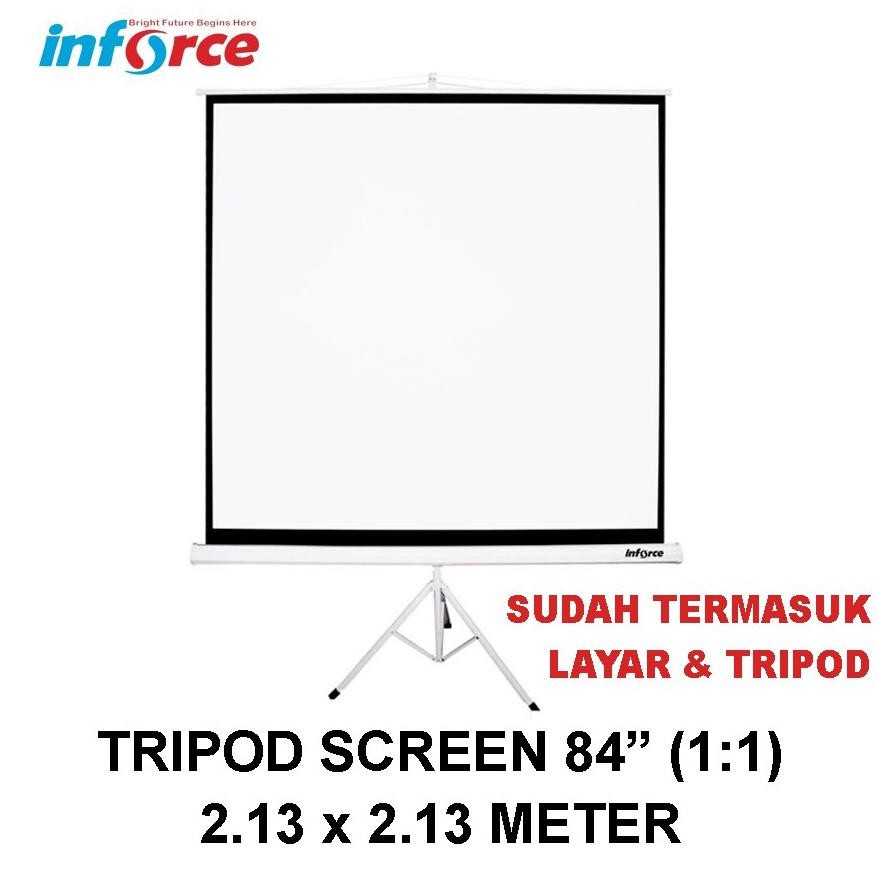 Demetri Inforce Tripod Screen Projector 84 1:1 / Layar Proyektor Inforce