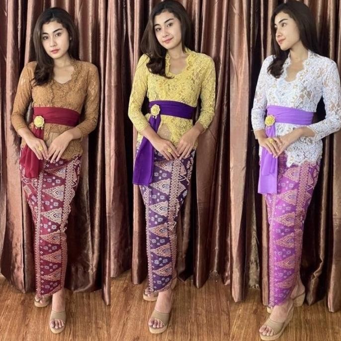 KAMEN BALI JADI SONGKET BORDIR STRAIT (PINGGANG KARET) MUAT SAMPAI XXL