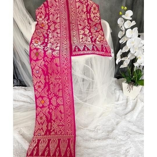 SELENDANG SONGKET REBONG/ SELENDANG MOTIF BALI BANYUMAS CENDANA/ PALEMBANG BESAR/ SELENDANG DADA