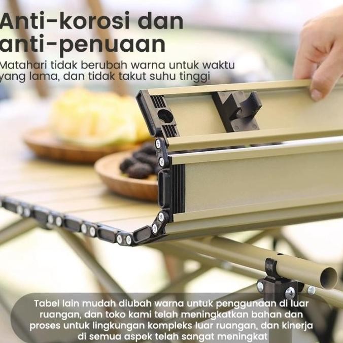 HOMETIME Meja Lipat Outdoor Camping Meja Lipat Camping Meja Lipat Portable