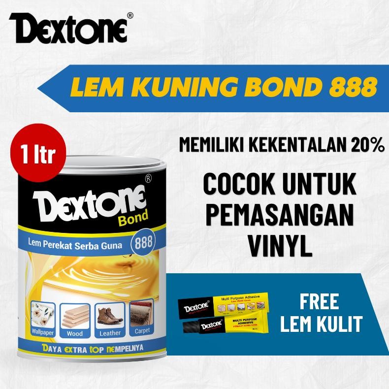Dextone Lem kuning 888 1L/Lem Vinyl/Lem kuning/Lem Karet