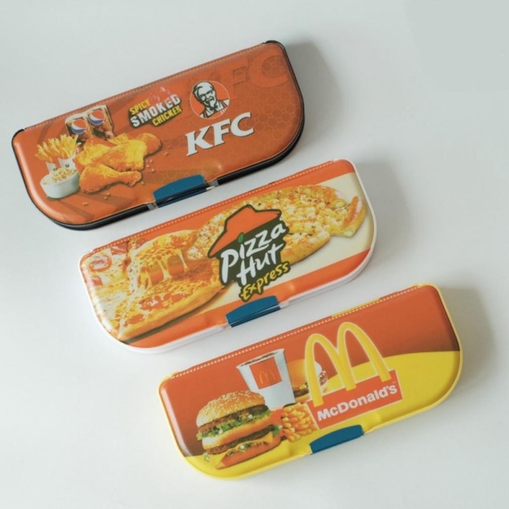 

2Er-54 Hd Kotak Pensil Magnet Gambar Fast Food Tempat Pensil Pensil Case Magnet