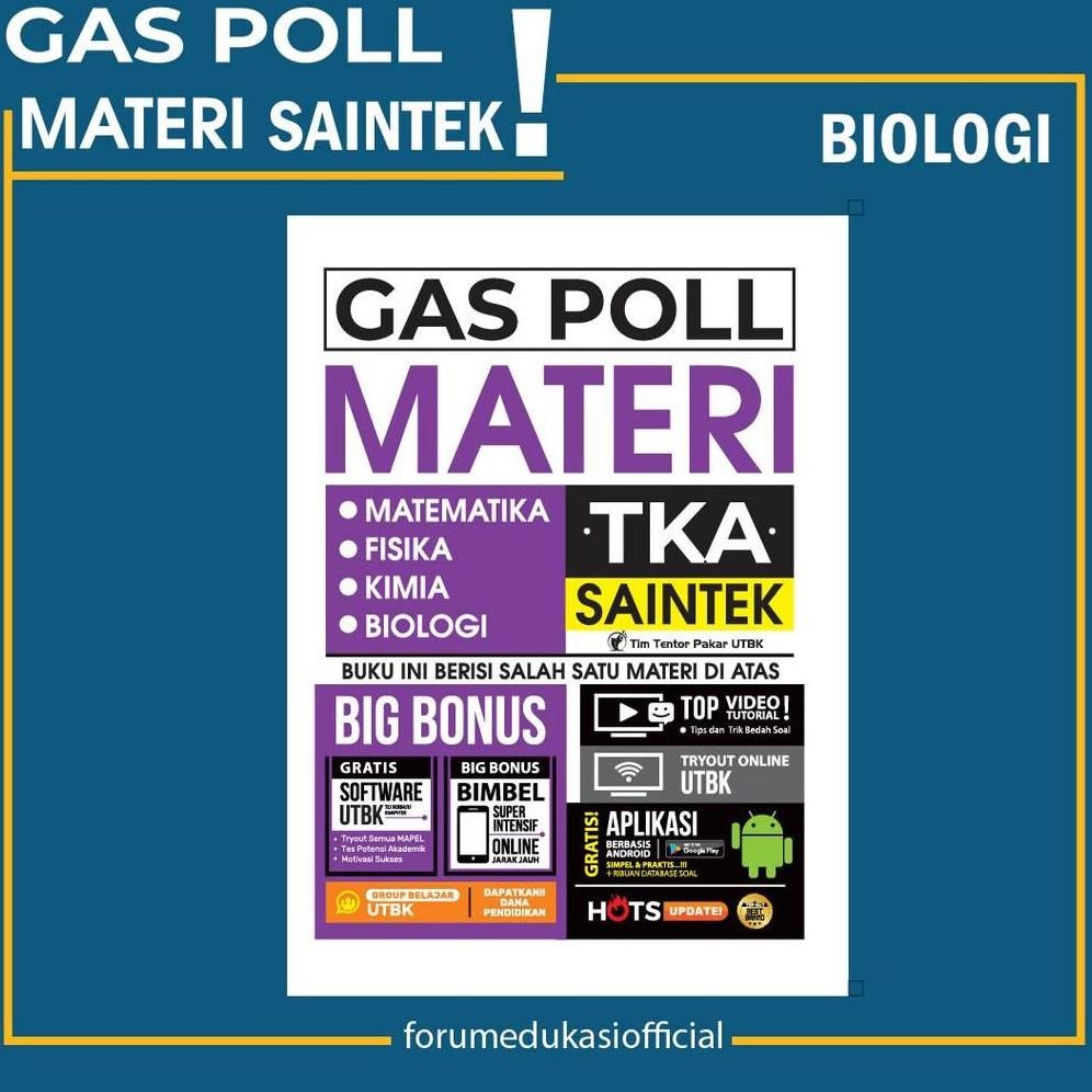 Un04 Gas Pol Materi Terlengkap Sbmptn Tka Saintek Permapel Matematika, Fisika, Kimia, Dan Biologi