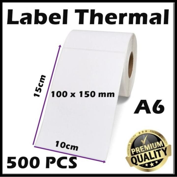 

Kertas A6 Stiker Thermal 500 pcs Label Sticker Barcode 100 x 150 mm