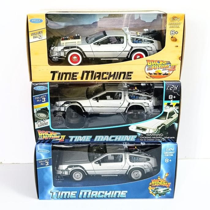 TERSEDIA Diecast Welly 1:24 Delorean Time Machine - Back To The Future