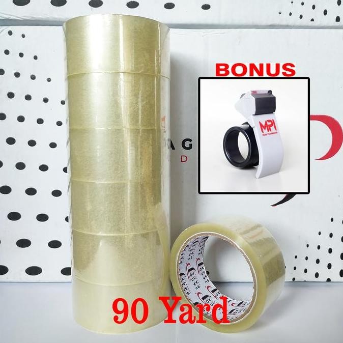 

[BONUS DISPENSER] 1 Slop - Lakban Bening Ekonomis 45 x 90 yard - Lakban Packing Hemat - Jago Pack Indonesia by Radhiant official