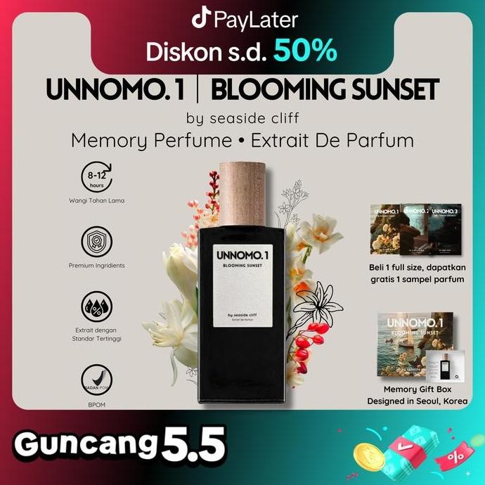 Jual Murah Unnomo.1 Blooming Sunset By Seaside Cliff | Extrait De Parfum (Edp) | Floral Woody Notes 