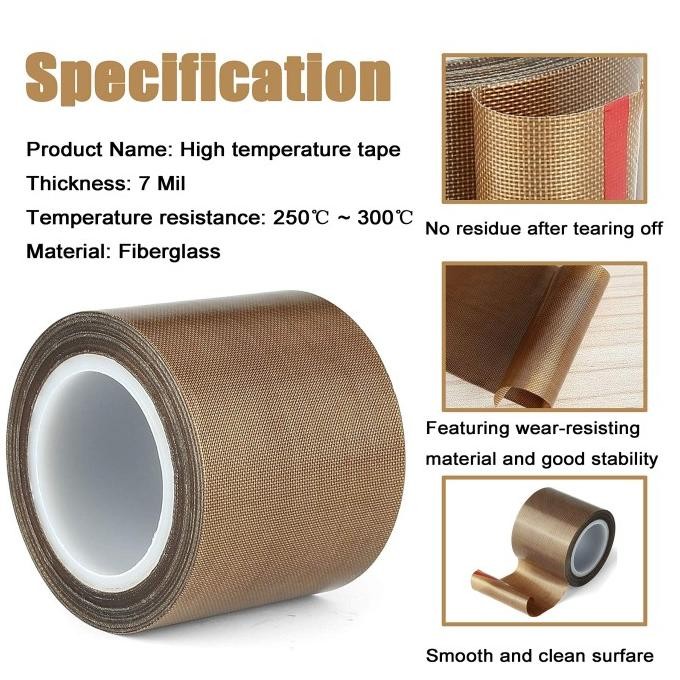 

10M Kain Kertas Teflon Mesin Press 1Cm 2Cm 3Cm Teflon Tape Promo