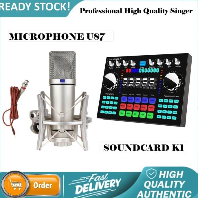 Baru Sound Card K1 Soundcard K1 Recording 2 Mic Dual Channel Mixer Podcast