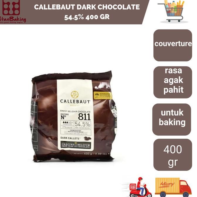 

TERSEDIA Callebaut Dark Chocolate 54.5% 400gr / Coklat Courveture