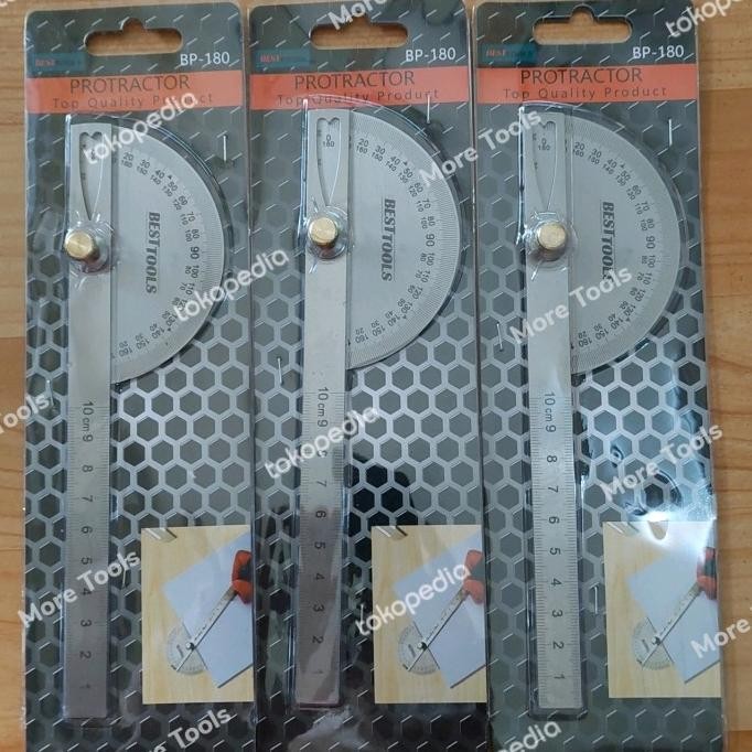 

Penggaris Busur Derajat Protector Stainless Steel 10cm 180 Derajat by Radhiant official