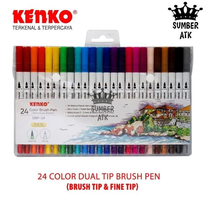 

24 Color Brush Pen / Pena Kuas Warna KENKO DBP-24 / 24 Warna / Color by Radhiant official