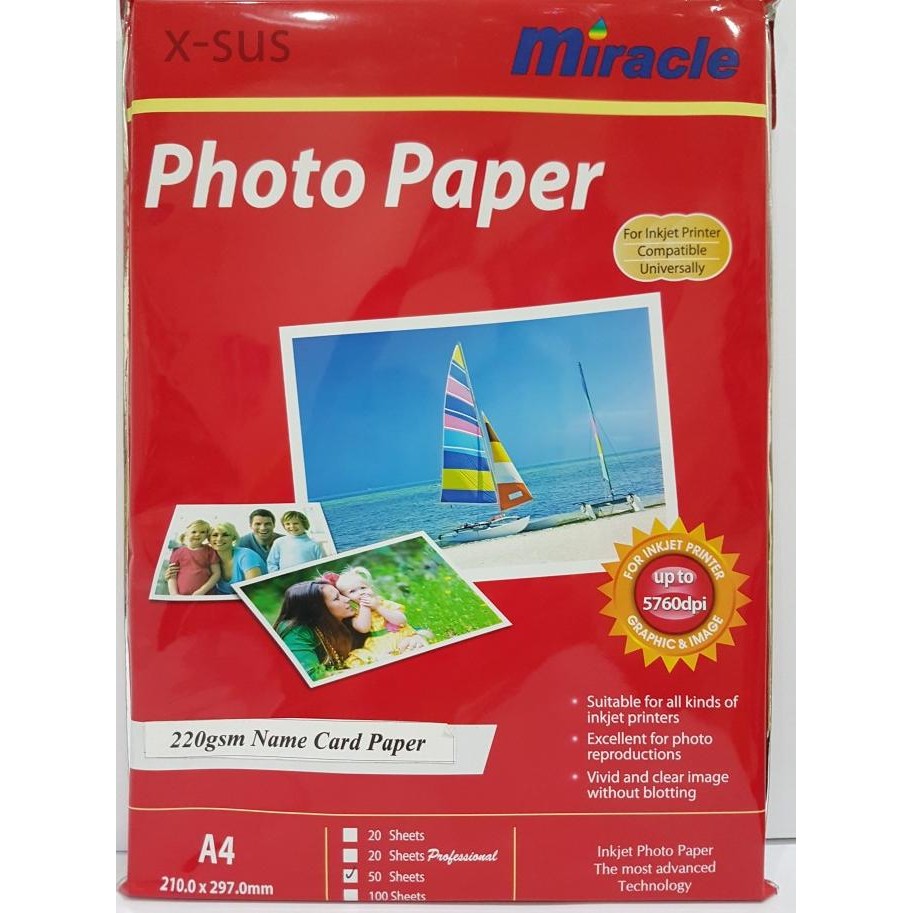 

Kertas Foto 220Gr A4 Name Card Paper Miracle Promo