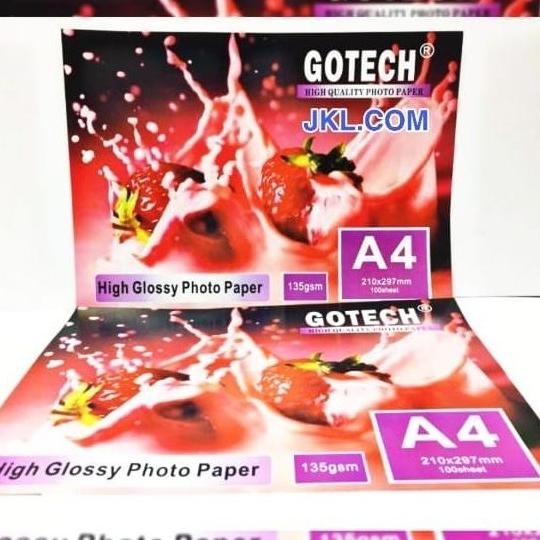 

Photo Paper Glossy 135Gsm Gotech Isi 100 Best Seller