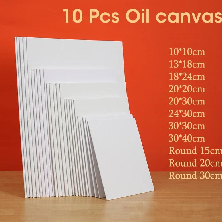 

10 Pcs Canvas Board Painting Cotton Blank,Primed White,Suitable For Oil Painting,Watercolor,Gouache,Acrylic,Art Supplies,Hb-17