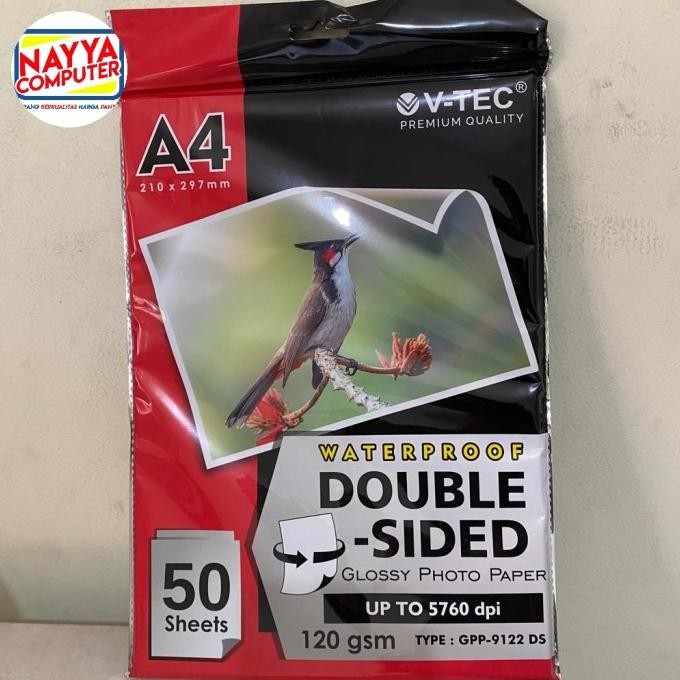 

V-Tec Glossy Photopaper Double Side A4 120Gsm Promo