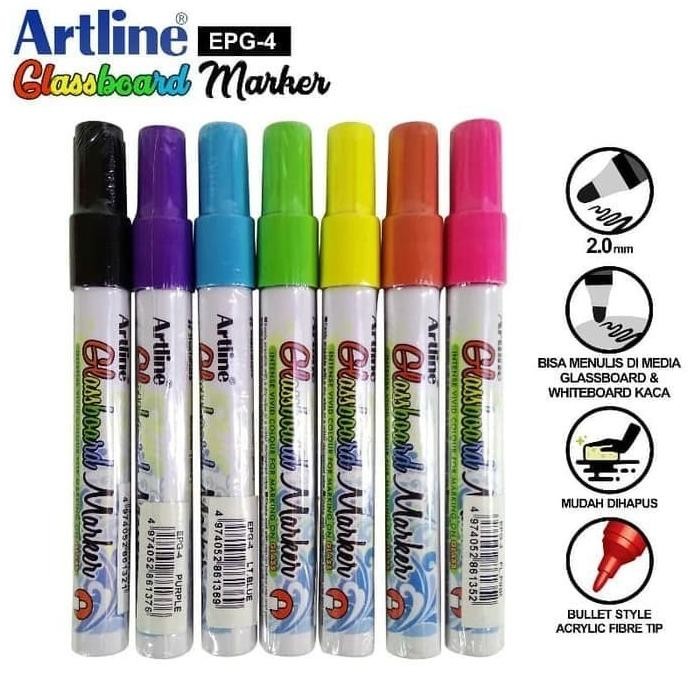 

Spidol Kaca Artline EPG-4 Glassboard Marker Non Permanent Original by Radhiant official